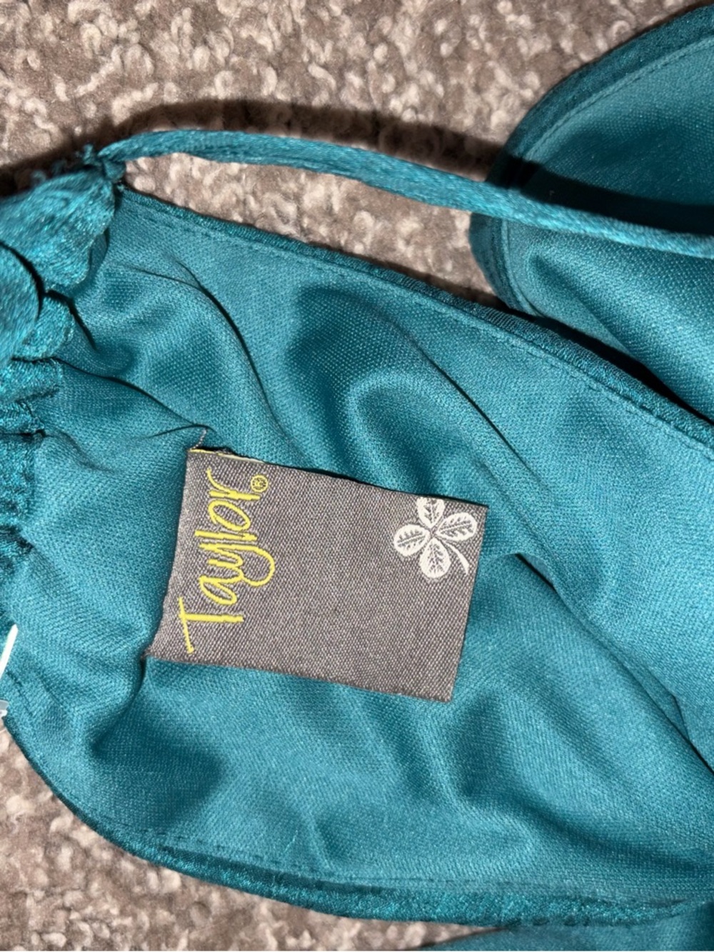 TAYLOR Teal Halter Neck Tiered Maxi Dress With Smocked Waist - Picture 3 of 3